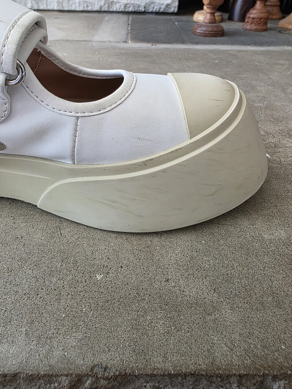 Marni White and Cream Platform Mary-Jane Sneakers - Picture 9 of 9